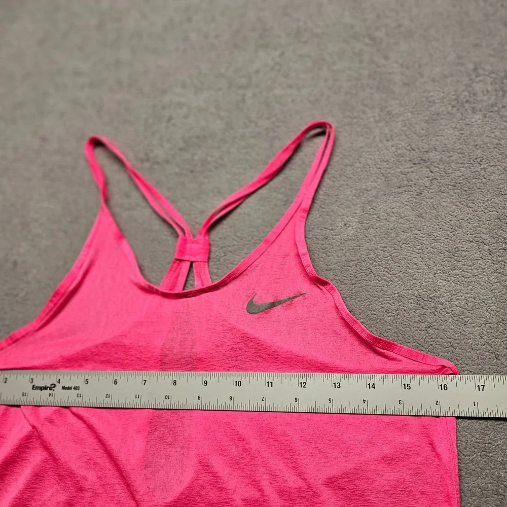 Nike Womens Dri-FIT Pink Heathered Racerback Training Tank Top 719865-639 Size S